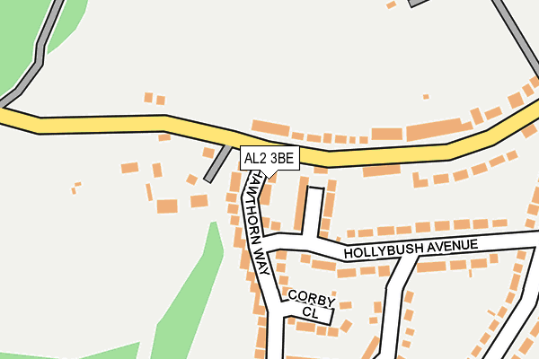 AL2 3BE map - OS OpenMap – Local (Ordnance Survey)
