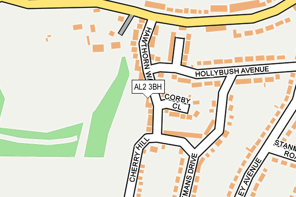 AL2 3BH map - OS OpenMap – Local (Ordnance Survey)