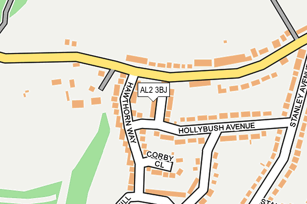 AL2 3BJ map - OS OpenMap – Local (Ordnance Survey)