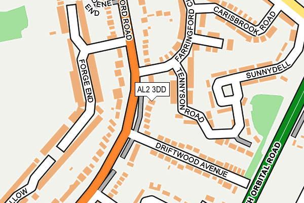 AL2 3DD map - OS OpenMap – Local (Ordnance Survey)