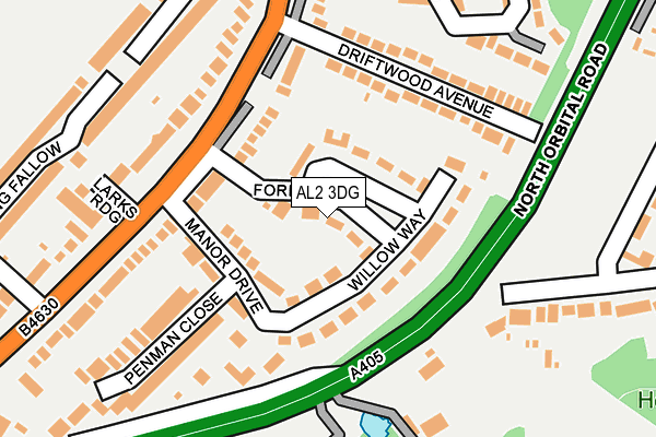 AL2 3DG map - OS OpenMap – Local (Ordnance Survey)