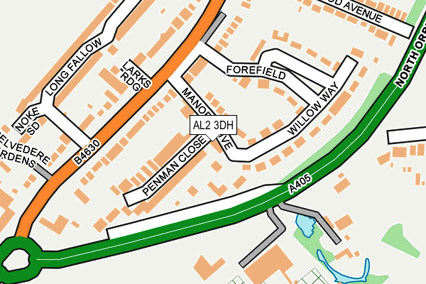 AL2 3DH map - OS OpenMap – Local (Ordnance Survey)