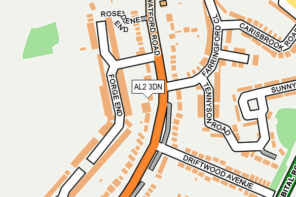 AL2 3DN map - OS OpenMap – Local (Ordnance Survey)