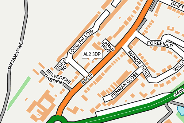 AL2 3DP map - OS OpenMap – Local (Ordnance Survey)