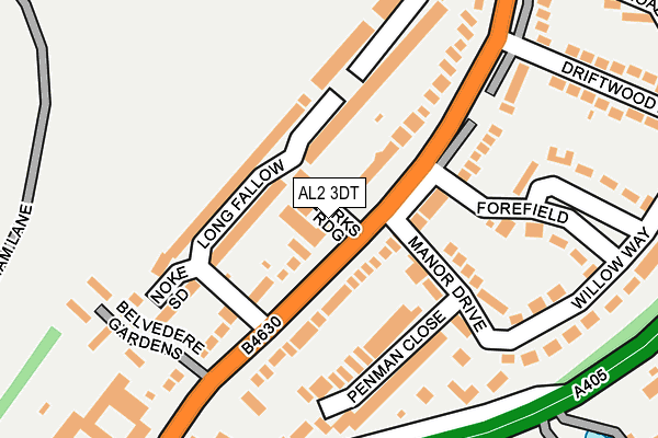 AL2 3DT map - OS OpenMap – Local (Ordnance Survey)