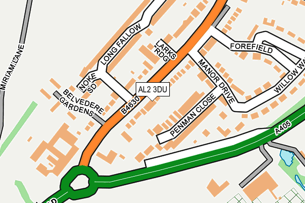 AL2 3DU map - OS OpenMap – Local (Ordnance Survey)