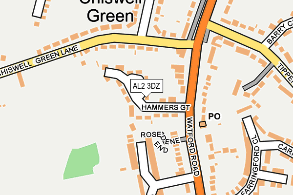 AL2 3DZ map - OS OpenMap – Local (Ordnance Survey)