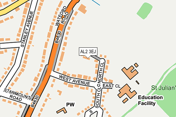 AL2 3EJ map - OS OpenMap – Local (Ordnance Survey)