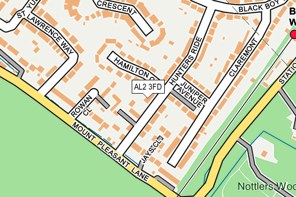 AL2 3FD map - OS OpenMap – Local (Ordnance Survey)
