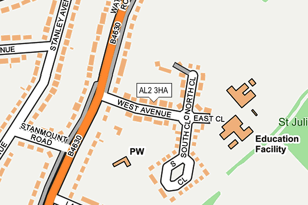 AL2 3HA map - OS OpenMap – Local (Ordnance Survey)