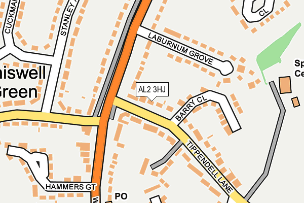 AL2 3HJ map - OS OpenMap – Local (Ordnance Survey)