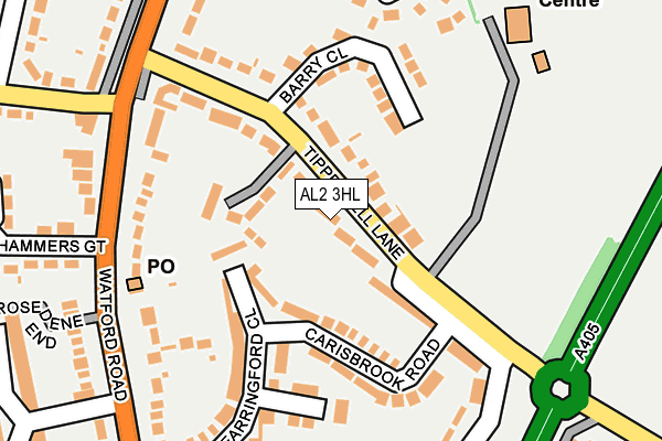 AL2 3HL map - OS OpenMap – Local (Ordnance Survey)