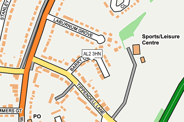 AL2 3HN map - OS OpenMap – Local (Ordnance Survey)