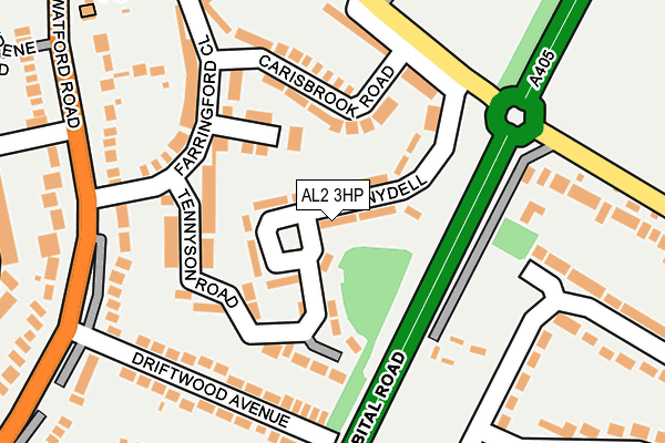 AL2 3HP map - OS OpenMap – Local (Ordnance Survey)