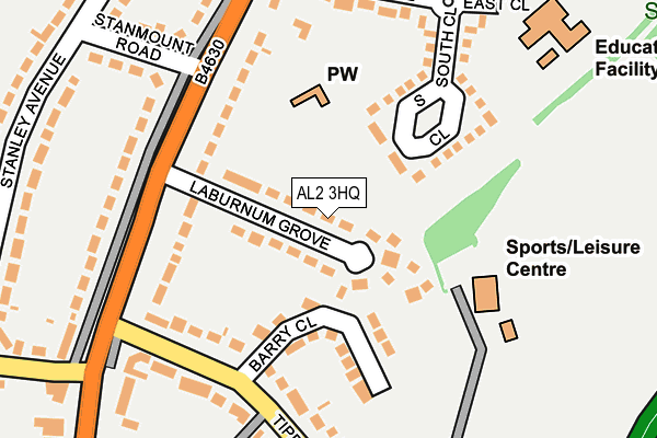 AL2 3HQ map - OS OpenMap – Local (Ordnance Survey)