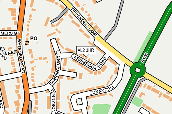 AL2 3HR map - OS OpenMap – Local (Ordnance Survey)