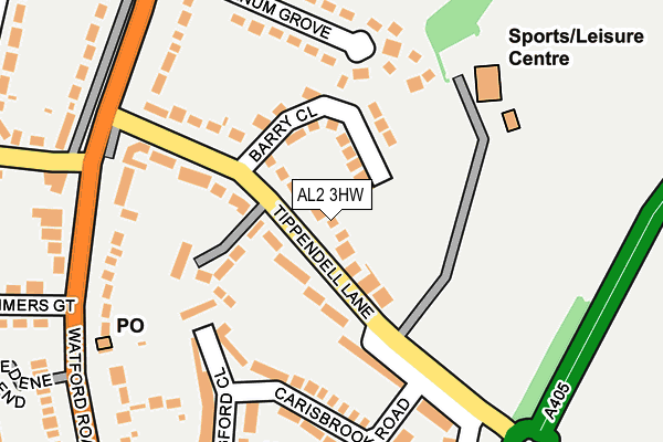 AL2 3HW map - OS OpenMap – Local (Ordnance Survey)