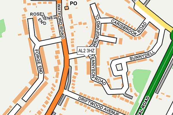AL2 3HZ map - OS OpenMap – Local (Ordnance Survey)
