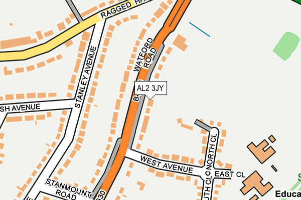 AL2 3JY map - OS OpenMap – Local (Ordnance Survey)