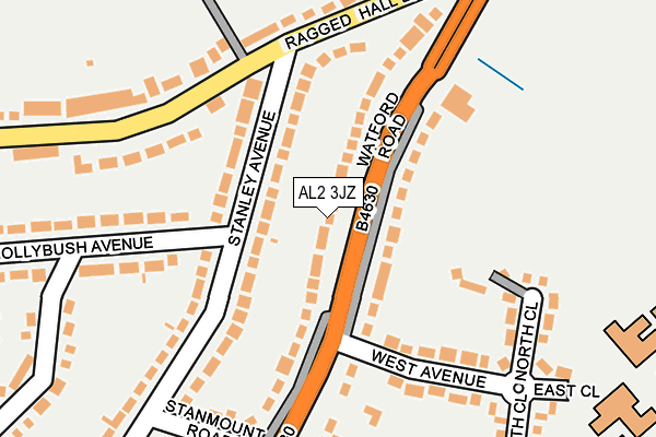 AL2 3JZ map - OS OpenMap – Local (Ordnance Survey)
