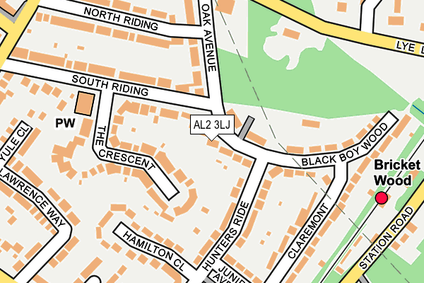 AL2 3LJ map - OS OpenMap – Local (Ordnance Survey)