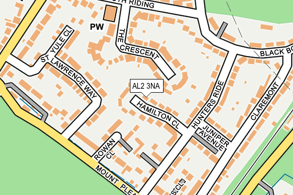 AL2 3NA map - OS OpenMap – Local (Ordnance Survey)