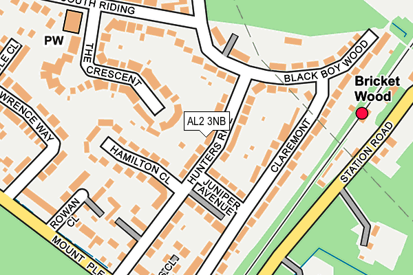 AL2 3NB map - OS OpenMap – Local (Ordnance Survey)