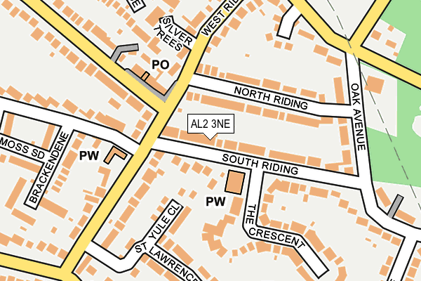 AL2 3NE map - OS OpenMap – Local (Ordnance Survey)