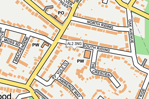 AL2 3NG map - OS OpenMap – Local (Ordnance Survey)
