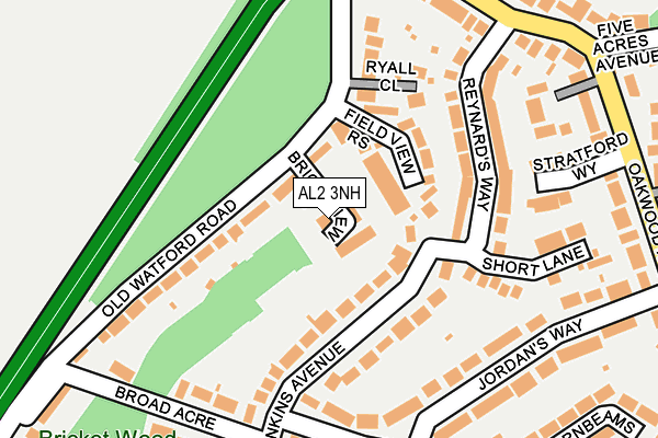 AL2 3NH map - OS OpenMap – Local (Ordnance Survey)