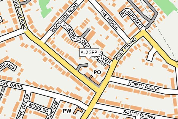 AL2 3PP map - OS OpenMap – Local (Ordnance Survey)
