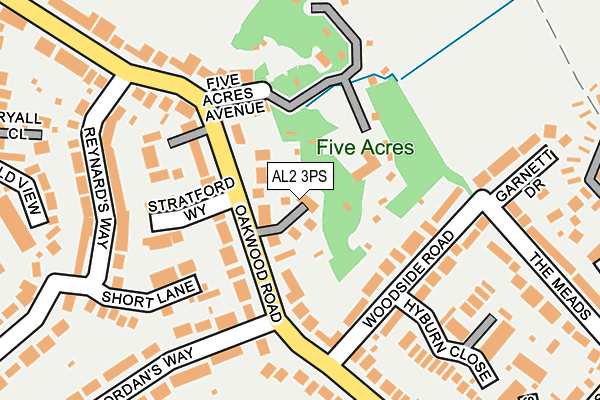 AL2 3PS map - OS OpenMap – Local (Ordnance Survey)