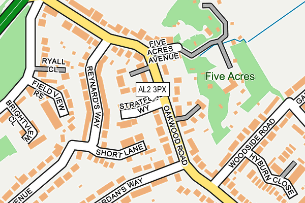 AL2 3PX map - OS OpenMap – Local (Ordnance Survey)