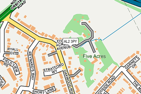 AL2 3PY map - OS OpenMap – Local (Ordnance Survey)