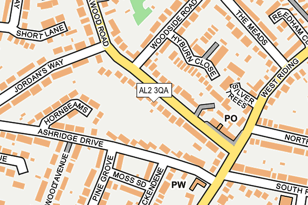 AL2 3QA map - OS OpenMap – Local (Ordnance Survey)