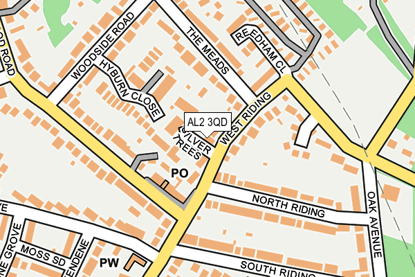 AL2 3QD map - OS OpenMap – Local (Ordnance Survey)