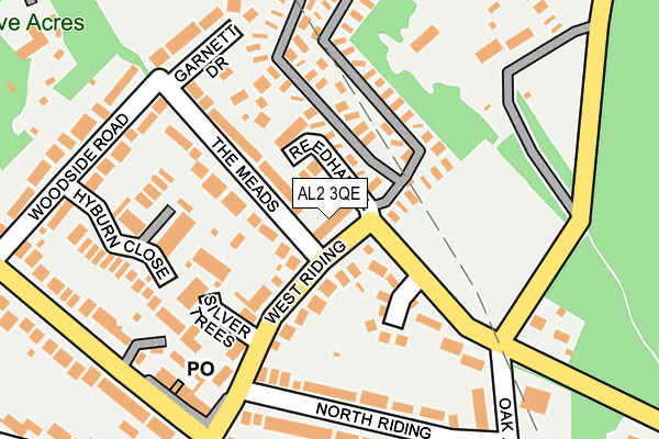 AL2 3QE map - OS OpenMap – Local (Ordnance Survey)