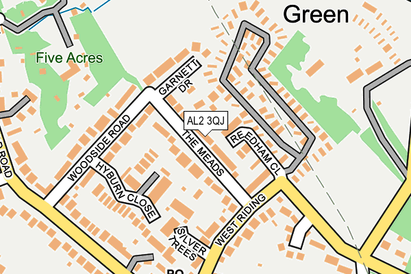 AL2 3QJ map - OS OpenMap – Local (Ordnance Survey)
