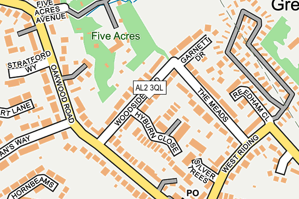 AL2 3QL map - OS OpenMap – Local (Ordnance Survey)