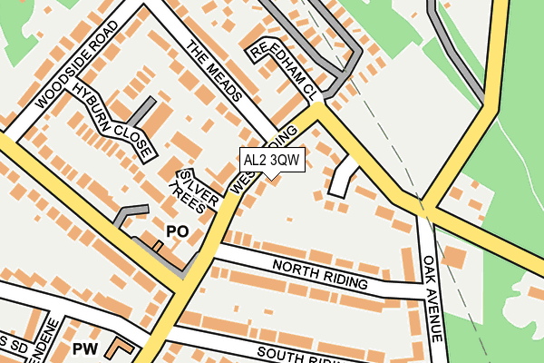 AL2 3QW map - OS OpenMap – Local (Ordnance Survey)