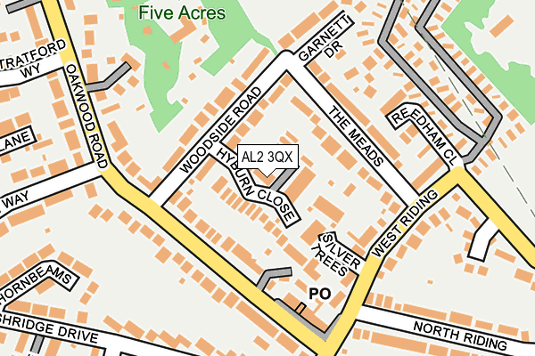 AL2 3QX map - OS OpenMap – Local (Ordnance Survey)