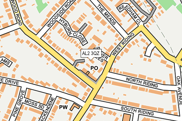 AL2 3QZ map - OS OpenMap – Local (Ordnance Survey)