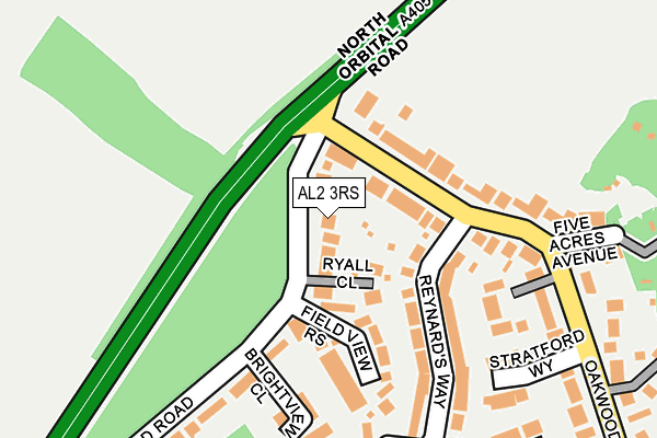 AL2 3RS map - OS OpenMap – Local (Ordnance Survey)