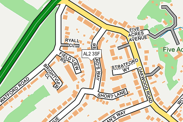 AL2 3SF map - OS OpenMap – Local (Ordnance Survey)