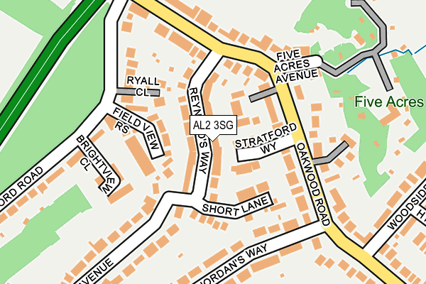 AL2 3SG map - OS OpenMap – Local (Ordnance Survey)