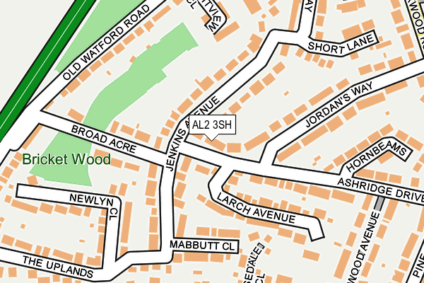 AL2 3SH map - OS OpenMap – Local (Ordnance Survey)