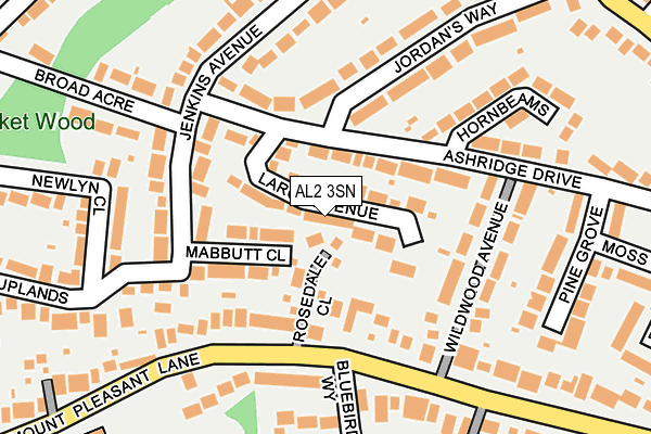 AL2 3SN map - OS OpenMap – Local (Ordnance Survey)