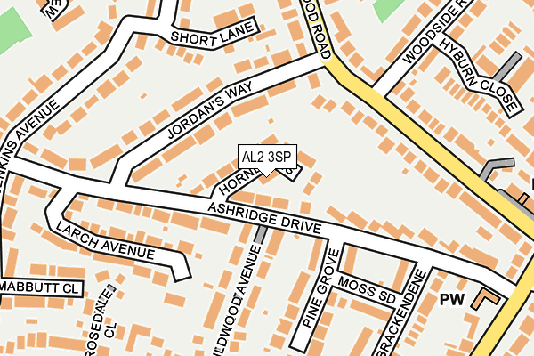 AL2 3SP map - OS OpenMap – Local (Ordnance Survey)