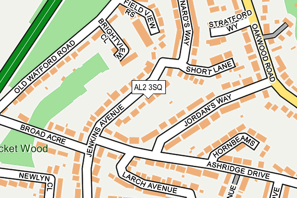 AL2 3SQ map - OS OpenMap – Local (Ordnance Survey)