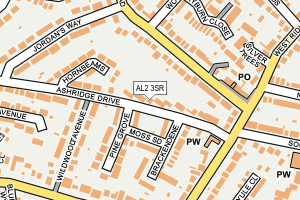 AL2 3SR map - OS OpenMap – Local (Ordnance Survey)